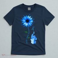 Child Abuse Awareness Sunflower Light Blue Ribbon Elephant T-Shirt thumb 5