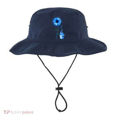 Child Abuse Awareness Sunflower Light Blue Ribbon Elephant Bucket Hat