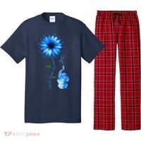 Child Abuse Awareness Sunflower Light Blue Ribbon Elephant Pajama Set thumb 0