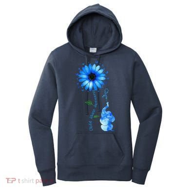 Child Abuse Awareness Sunflower Light Blue Ribbon Elephant Women's Hoodie