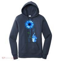 Child Abuse Awareness Sunflower Light Blue Ribbon Elephant Women's Hoodie thumb 0