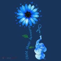 Child Abuse Awareness Sunflower Light Blue Ribbon Elephant Women's Hoodie thumb 2