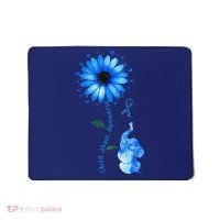 Child Abuse Awareness Sunflower Light Blue Ribbon Elephant Mousepad thumb 0