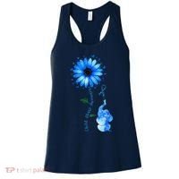 Child Abuse Awareness Sunflower Light Blue Ribbon Elephant Women's Tank Top thumb 0