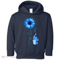 Child Abuse Awareness Sunflower Light Blue Ribbon Elephant Toddler Hoodie thumb 0