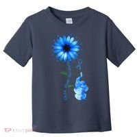 Child Abuse Awareness Sunflower Light Blue Ribbon Elephant Toddler T-Shirt thumb 0