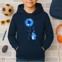 Child Abuse Awareness Sunflower Light Blue Ribbon Elephant Kids Hoodie thumb 2
