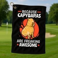 Capybaras Are Awesome Rodent Grasseater Capybara Golf Towel thumb 1
