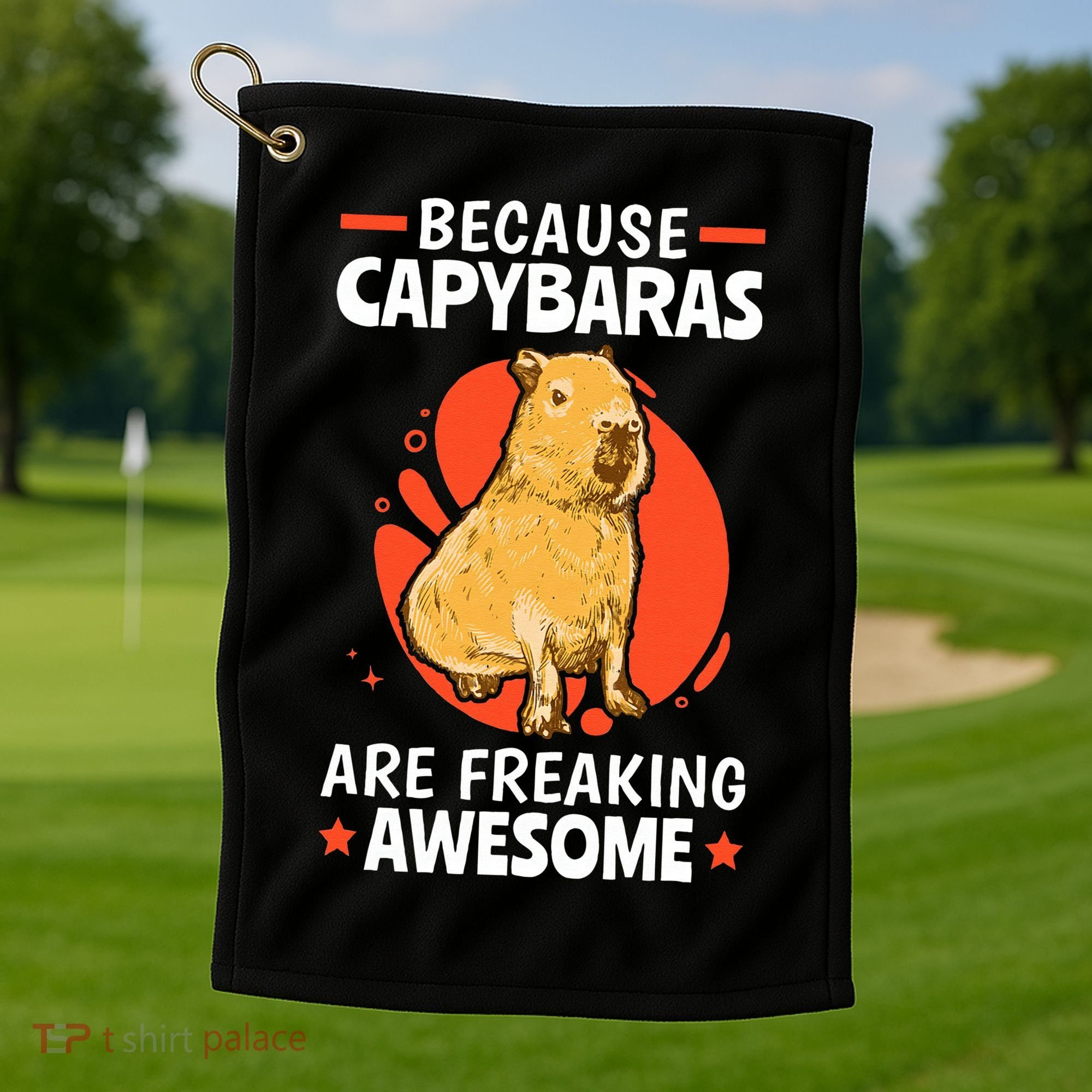 Capybaras Are Awesome Rodent Grasseater Capybara Golf Towel