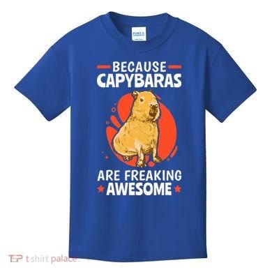 Capybaras Are Awesome Rodent Grasseater Capybara Kids T-Shirt