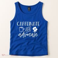 Caffeinate And Advocate Autism Special Ed Teacher Meme Cool Gift Tank Top thumb 2