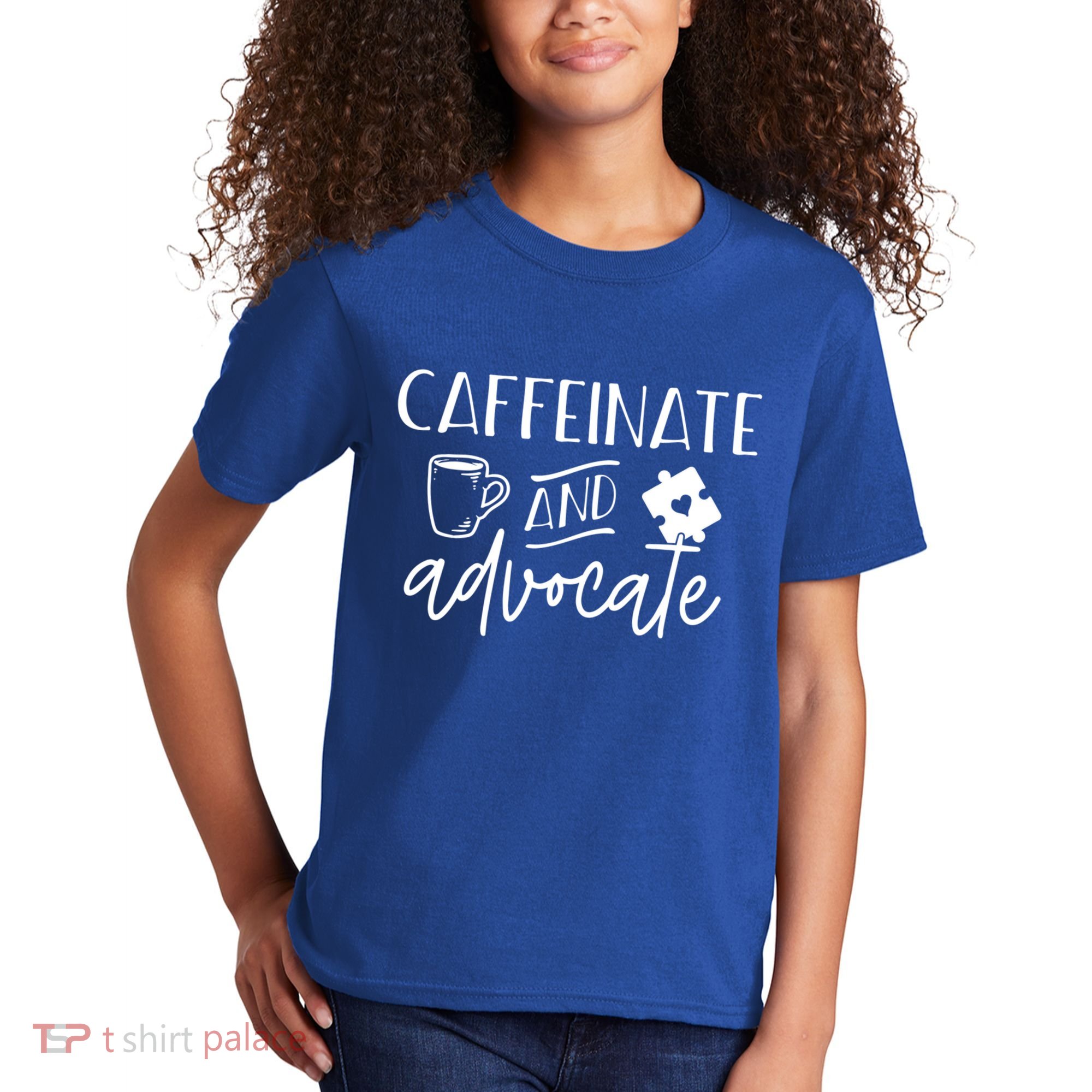 Caffeinate And Advocate Autism Special Ed Teacher Meme Cool Gift Kids T-Shirt