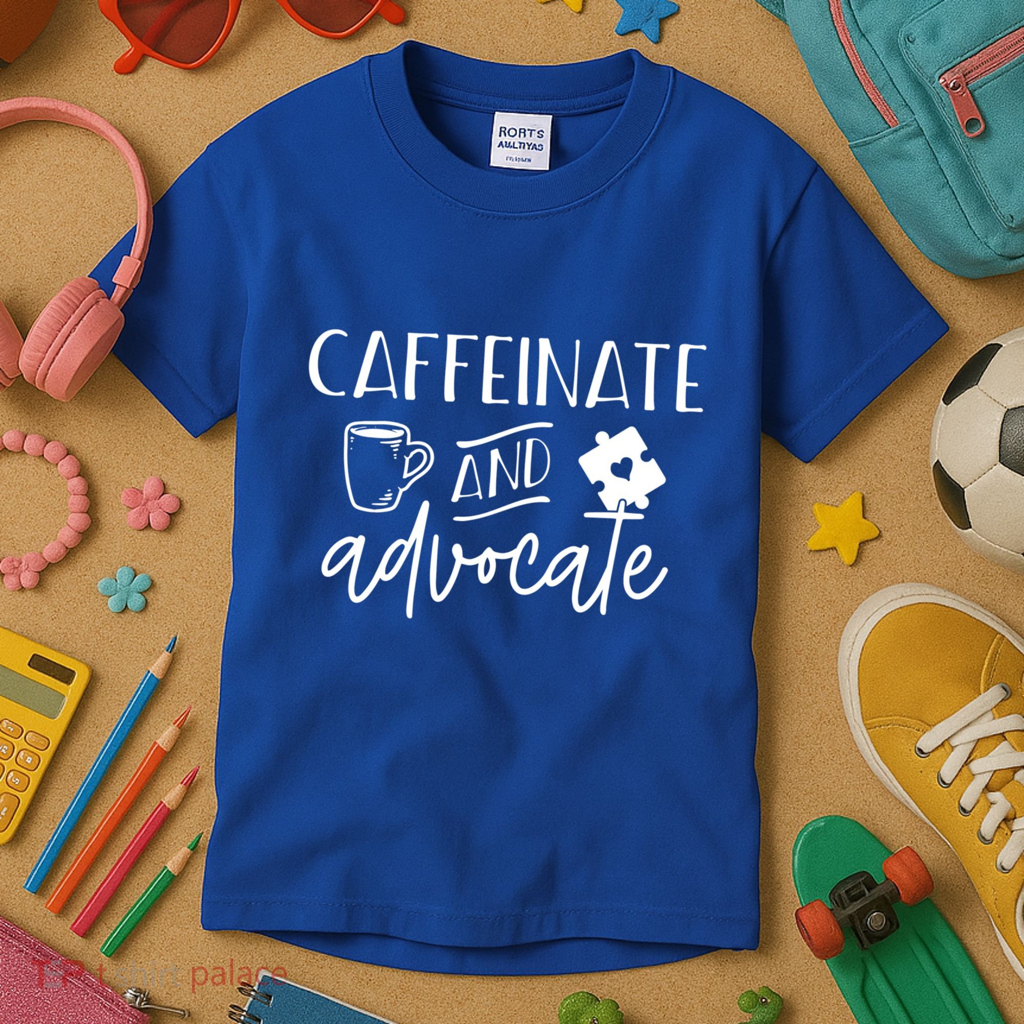 Caffeinate And Advocate Autism Special Ed Teacher Meme Cool Gift Kids T-Shirt
