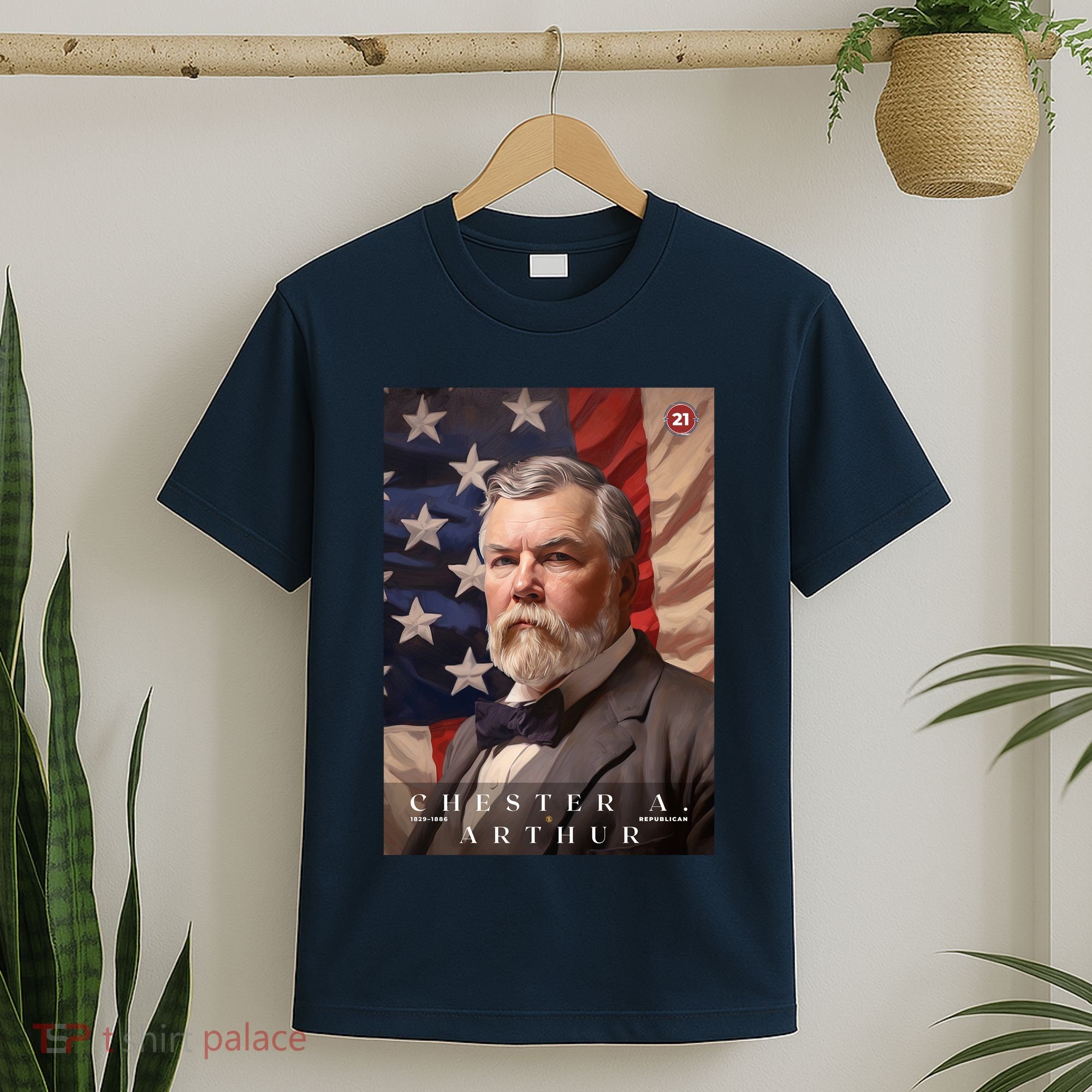 Chester A. Arthur 21st President Of The United States Portrait T-Shirt