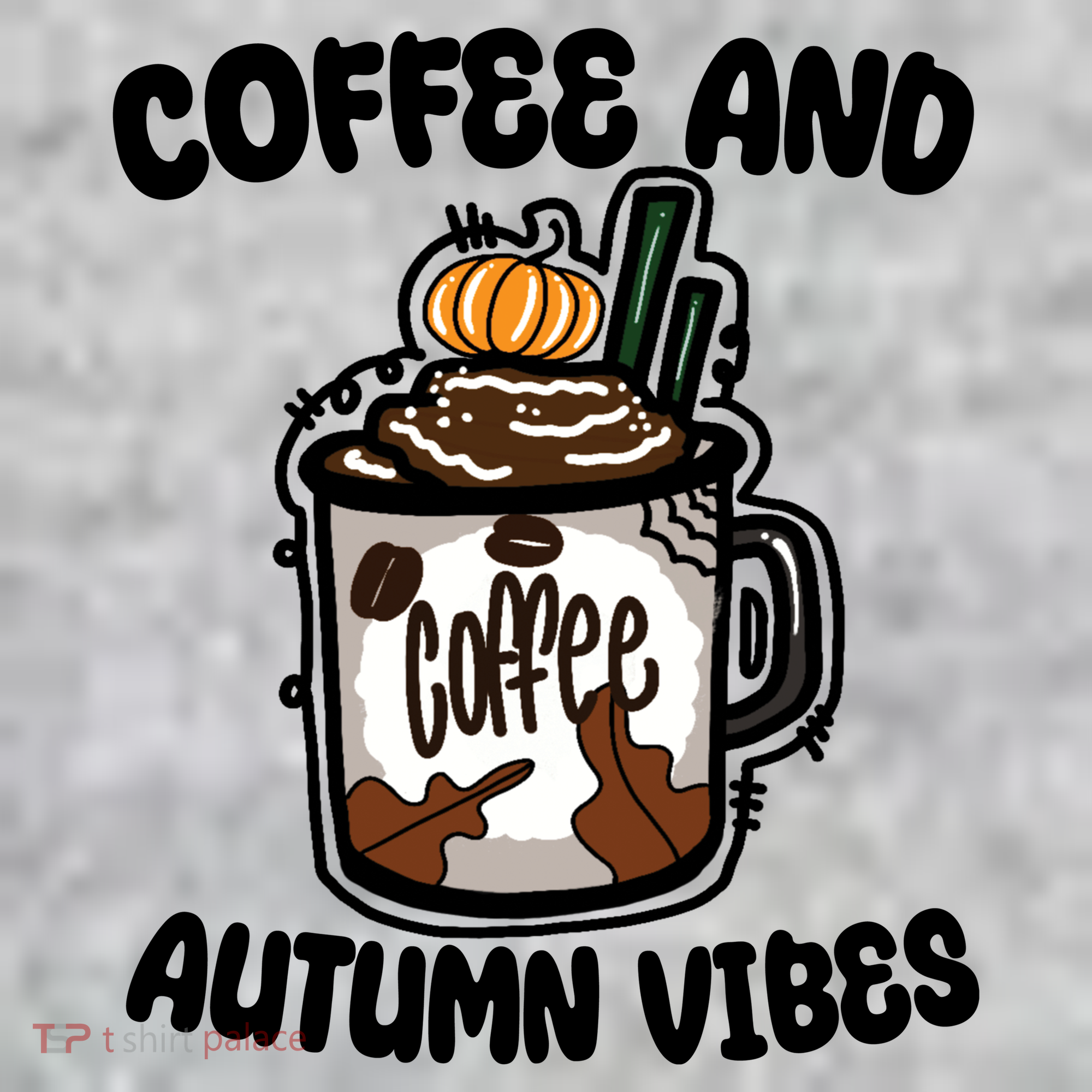 Coffee And Autumn Vibes Halloween The Baniff Cuffed Pom Beanie
