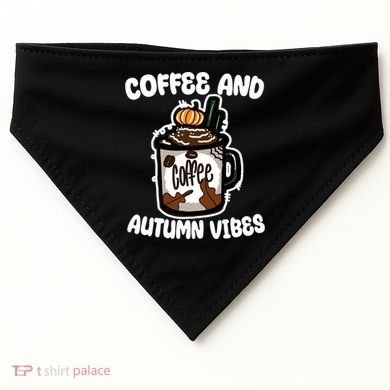 Coffee And Autumn Vibes Halloween USA-Made Doggie Bandana
