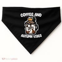 Coffee And Autumn Vibes Halloween USA-Made Doggie Bandana thumb 0