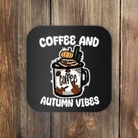 Coffee And Autumn Vibes Halloween Coaster thumb 0