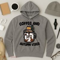 Coffee And Autumn Vibes Halloween Hoodie thumb 3