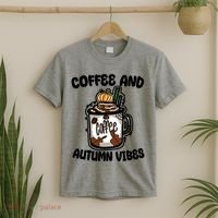 Coffee And Autumn Vibes Halloween T-Shirt thumb 2