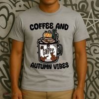Coffee And Autumn Vibes Halloween T-Shirt thumb 3