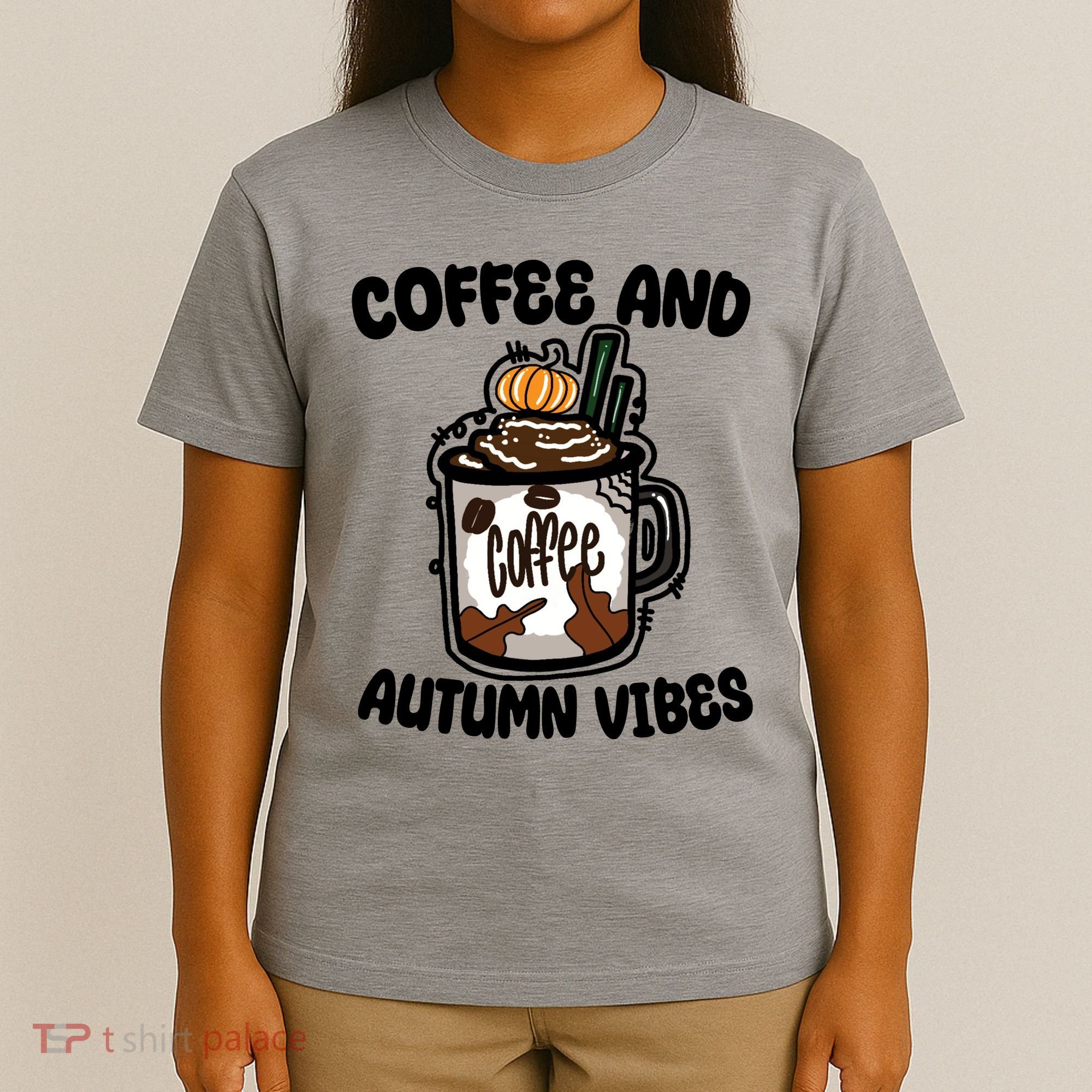 Coffee And Autumn Vibes Halloween T-Shirt