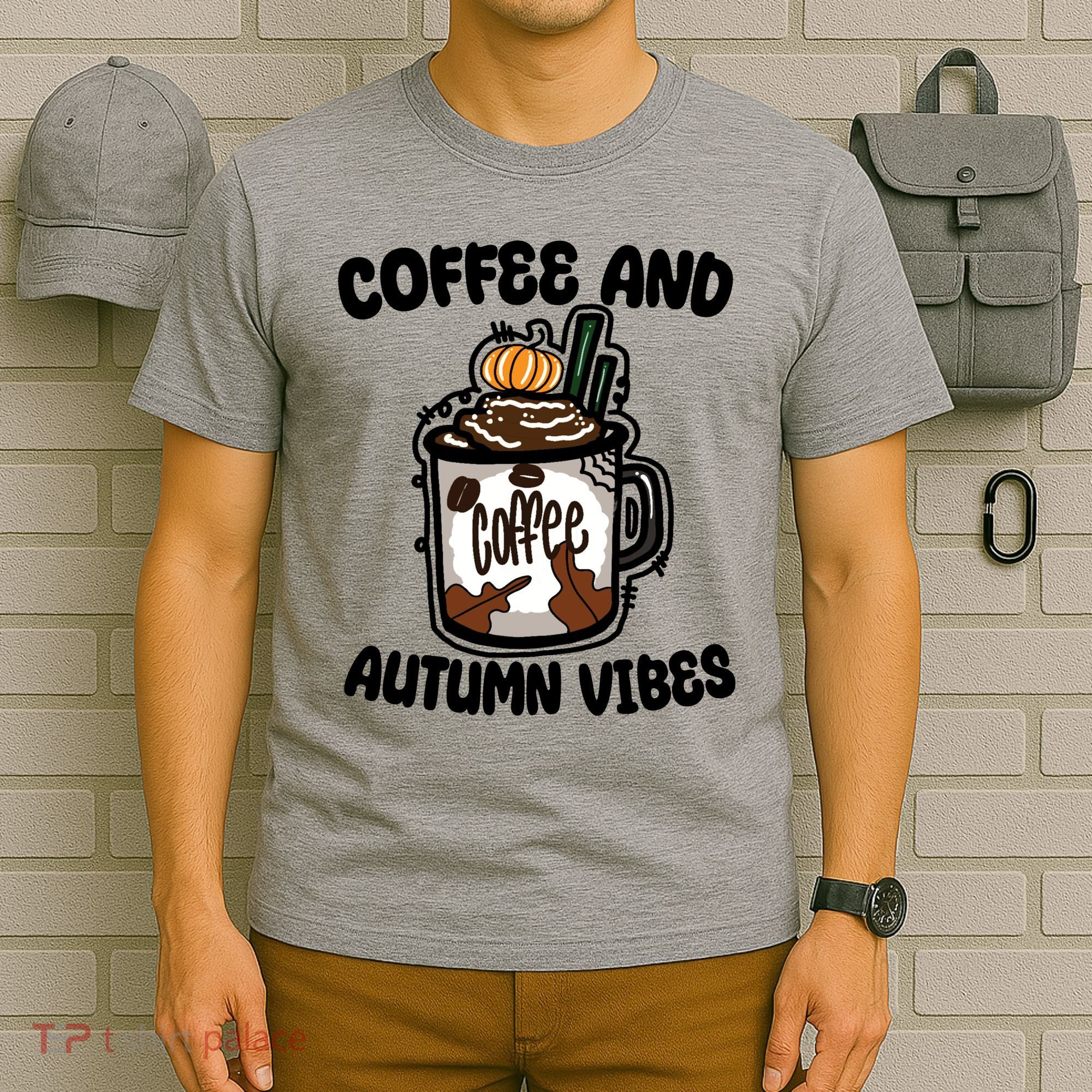 Coffee And Autumn Vibes Halloween T-Shirt