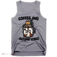 Coffee And Autumn Vibes Halloween Tank Top thumb 0