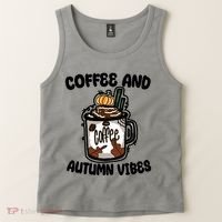 Coffee And Autumn Vibes Halloween Tank Top thumb 2