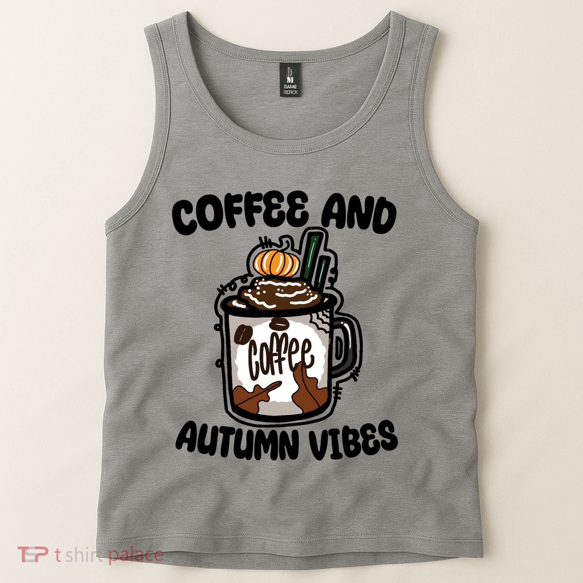 Coffee And Autumn Vibes Halloween Tank Top