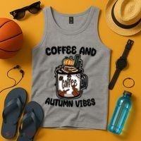 Coffee And Autumn Vibes Halloween Tank Top thumb 4
