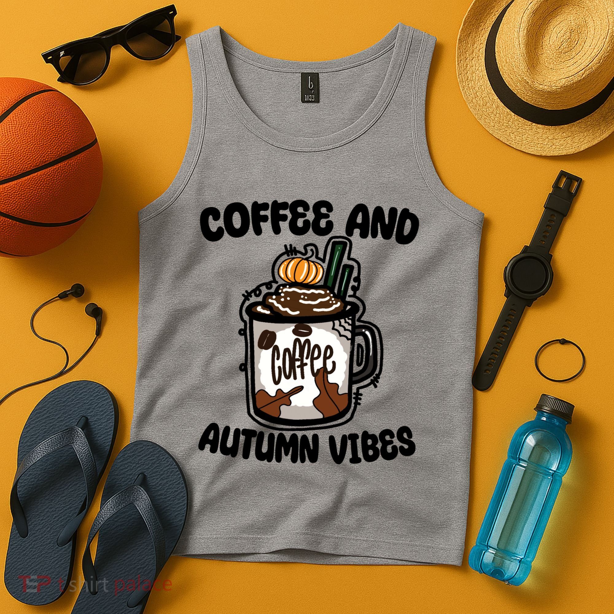 Coffee And Autumn Vibes Halloween Tank Top