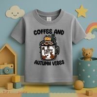 Coffee And Autumn Vibes Halloween Toddler T-Shirt thumb 3