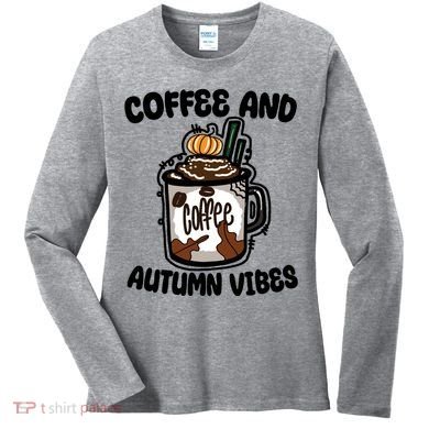 Coffee And Autumn Vibes Halloween Women's Long Sleeve Shirt