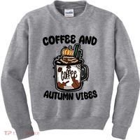 Coffee And Autumn Vibes Halloween Kids Sweatshirt thumb 0