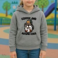 Coffee And Autumn Vibes Halloween Kids Hoodie thumb 3