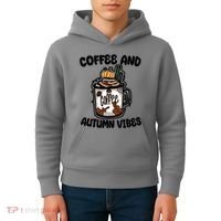 Coffee And Autumn Vibes Halloween Kids Hoodie thumb 4