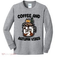 Coffee And Autumn Vibes Halloween Kids Long Sleeve Shirt thumb 0