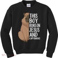Capybara Art Animal For Capybara Lovers Kids Sweatshirt thumb 0