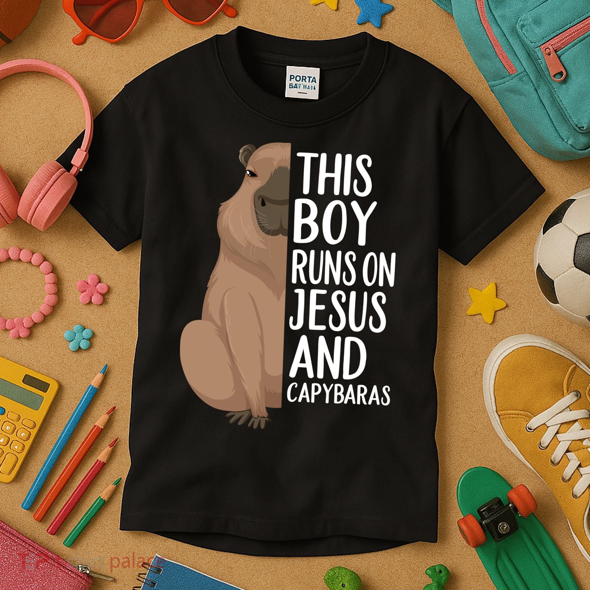 Capybara Art Animal For Capybara Lovers Kids T-Shirt