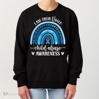 Child Abuse Awareness Rainbow Abuse Prevention Month Funny Gift Women's Sweatshirt thumb 0