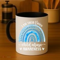 Child Abuse Awareness Rainbow Abuse Prevention Month Funny Gift Coffee Mug thumb 4
