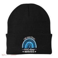 Child Abuse Awareness Rainbow Abuse Prevention Month Funny Gift Beanie thumb 0