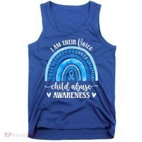 Child Abuse Awareness Rainbow Abuse Prevention Month Funny Gift Tank Top thumb 0