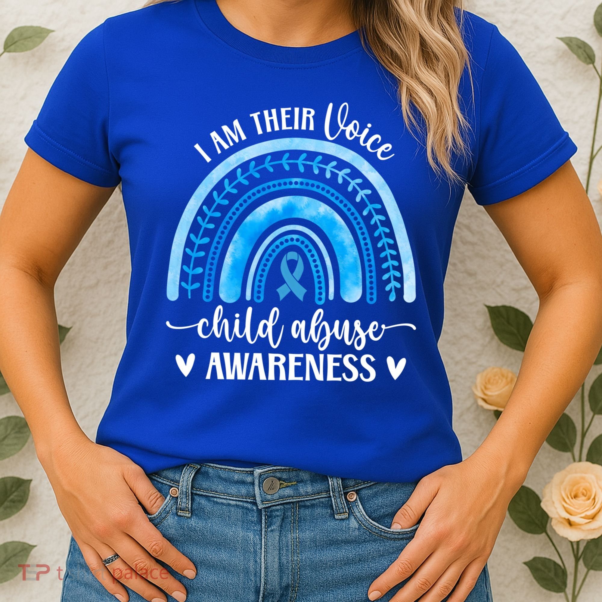 Child Abuse Awareness Rainbow Abuse Prevention Month Funny Gift Women's T-Shirt