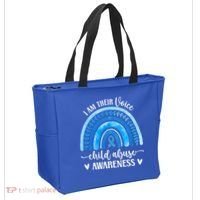 Child Abuse Awareness Rainbow Abuse Prevention Month Funny Gift Tote Bag thumb 2