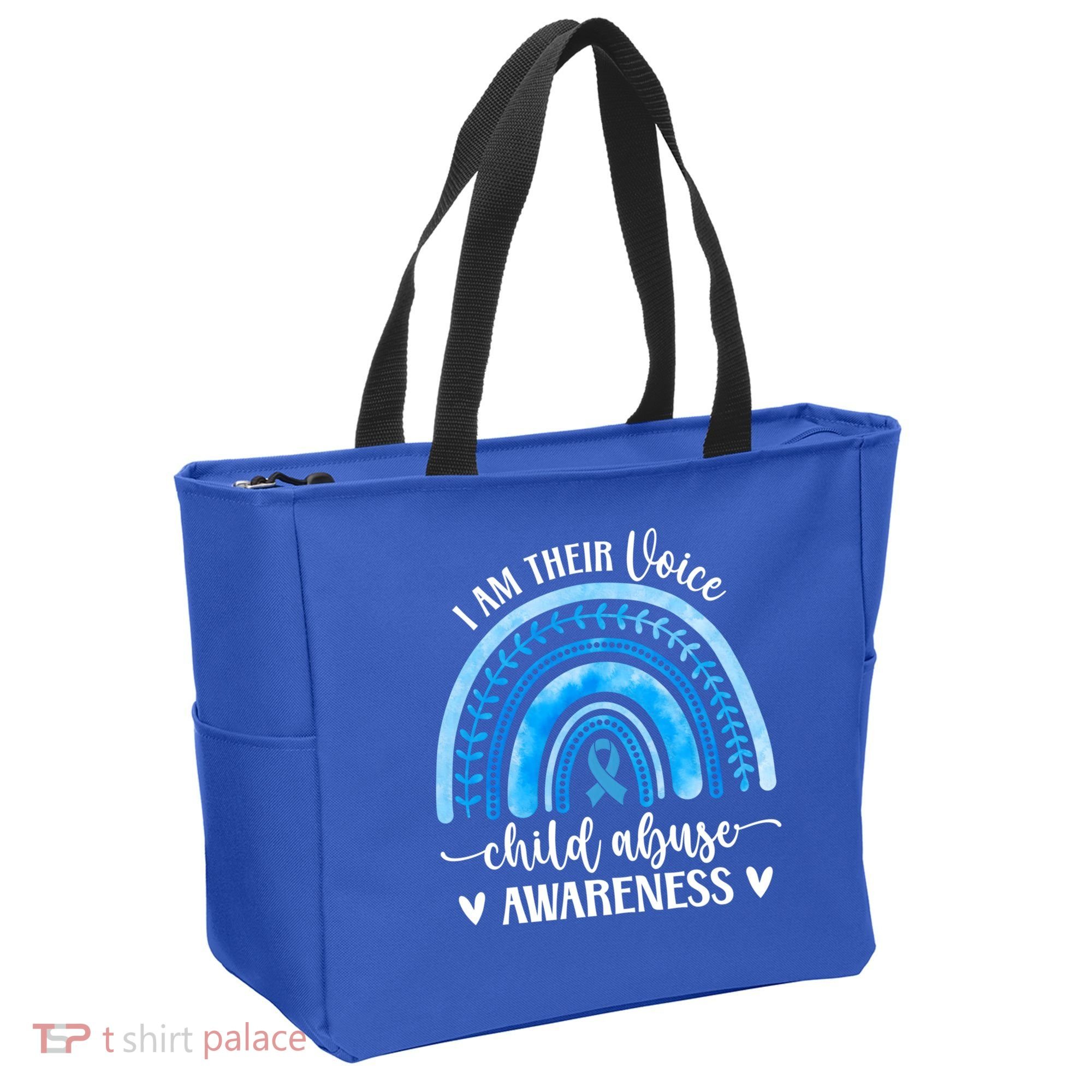 Child Abuse Awareness Rainbow Abuse Prevention Month Funny Gift Tote Bag