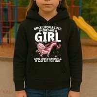 Cool Axolotl Art For Salamander Axolotl Lover Kids Hoodie thumb 3