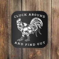 Cluck Around And Find Out Funny Chicken Adult Humor Coaster thumb 0