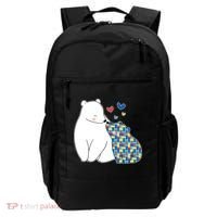 Cute Autism Awareness Polar Bear Puzzle Backpack thumb 0